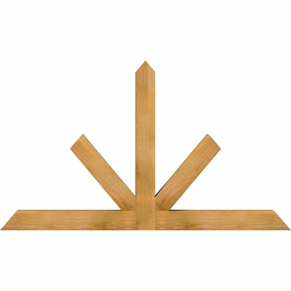 Ekena Millwork Saratoga Rough Sawn Timber Gable Bracket, Western Red Cedar, 60"W x 35"H x 4"D x 4"F, 14/12 Pitch GBW060X35X0404SAR00RWR - main